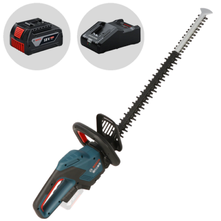 Bosch Professional GHE 18V-60 - Taille-haie à batterie 18 V/4 Ah - Lame de 60 cm
