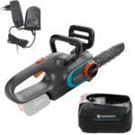 Gardena PowerSaw 250/18V - Tronçonneuse à batterie 18 V 4 Ah - Guide de 25 cm