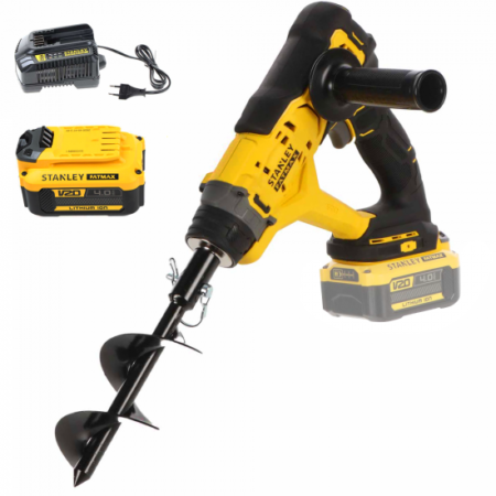 Stanley Fatmax SFMCGA75 - Tarière à batterie - 20 V 4 Ah - Mèche incluse de 15.5 cm
