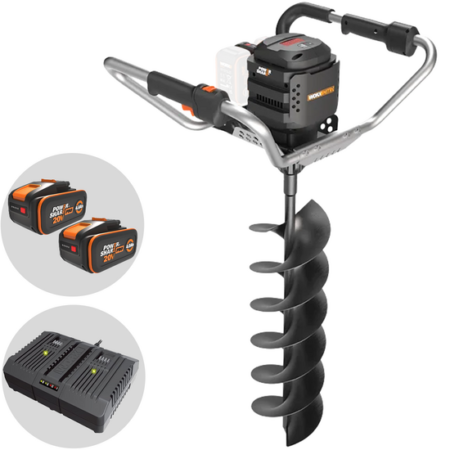 Worx Nitro WG865E – Tarière à batterie – 40 V – 2 × 20 V 4 Ah