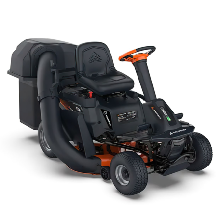 Yard Force E559 - Tondeuse autoportée à batterie - 56V/50Ah - Bac de ramassage, éjection latérale et mulching