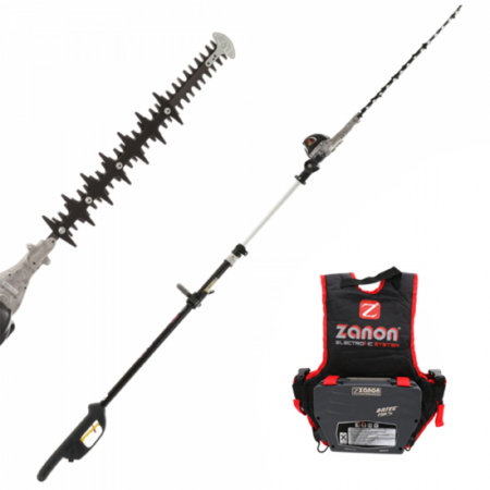 Zanon Raptor 600 - Taille-haie à batterie sur perche télescopique 50.4V/6.4Ah - Lame de 60 cm